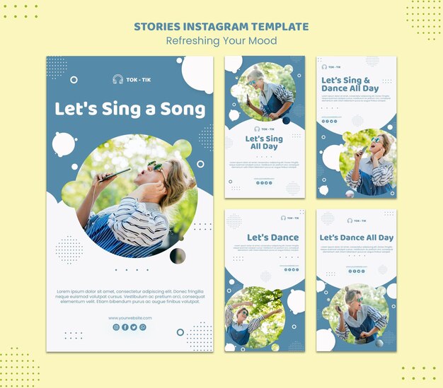 Free PSD refresh your mood instagram stories template