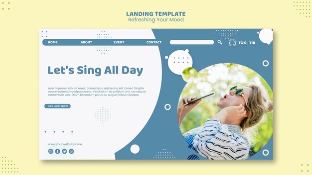 Refresh your mood template landing page