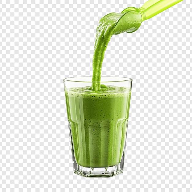 Refreshing Green Smoothie Pouring into Glass