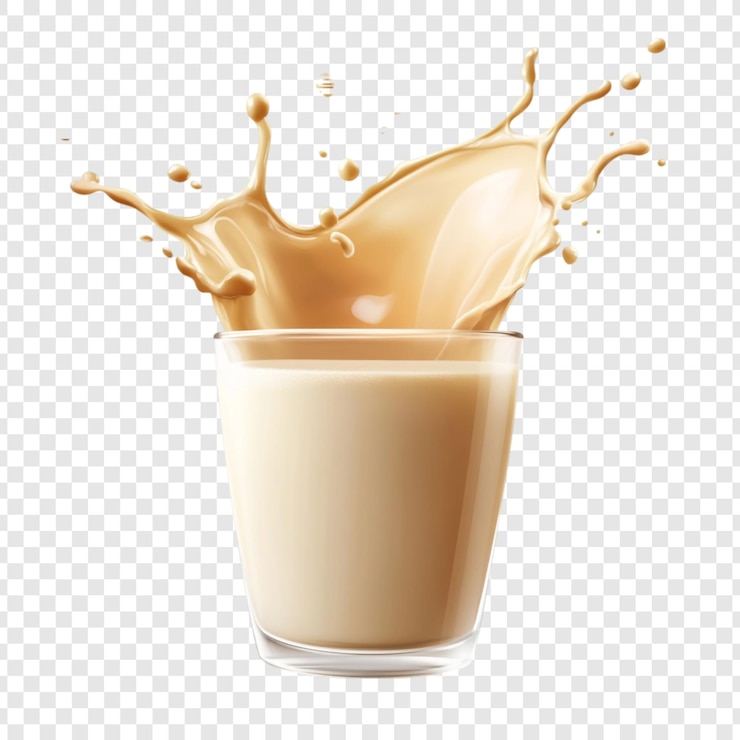 Free PSD refreshing iced latte splash a creamy delight