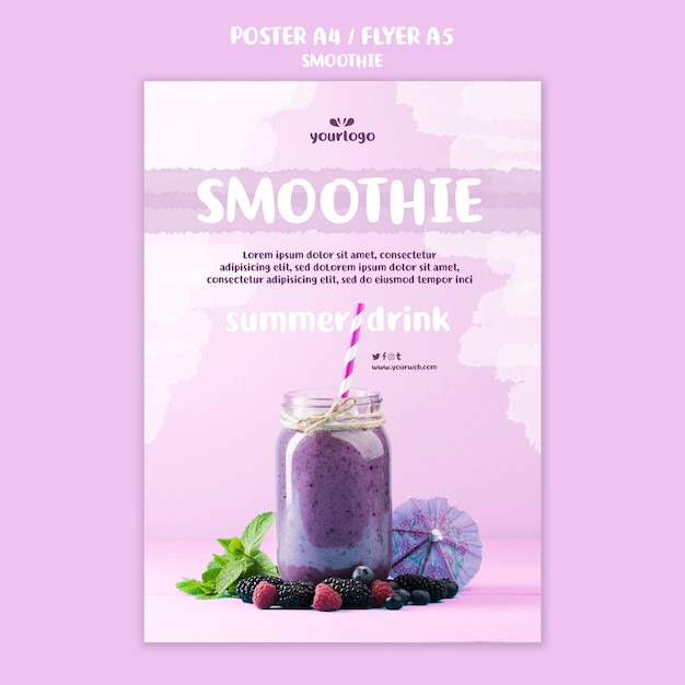 refreshing smoothie flyer template