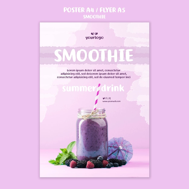 Refreshing smoothie flyer template