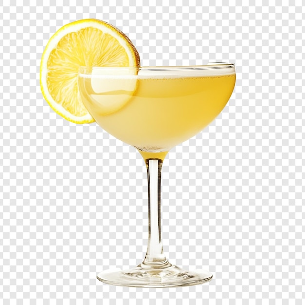 refreshing yellow cocktail in a coupe glass