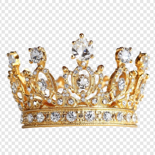 A Regal Gold Crown Adorned with Sparkling Diamonds