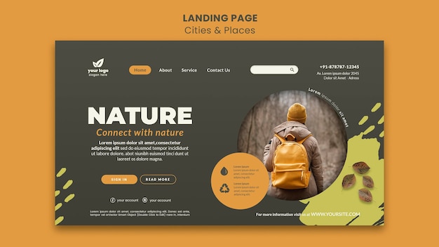 Free PSD relax with nature web template