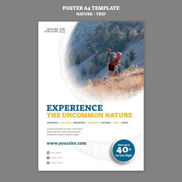 Relaxing natural trip poster template