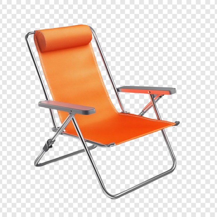 Free PSD relaxing orange beach chair summer comfort in style