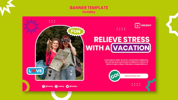 Relaxing vacation banner template