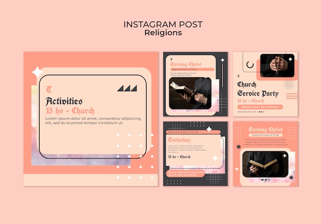 無料PSD 宗教と崇拝のinstagramの投稿コレクション