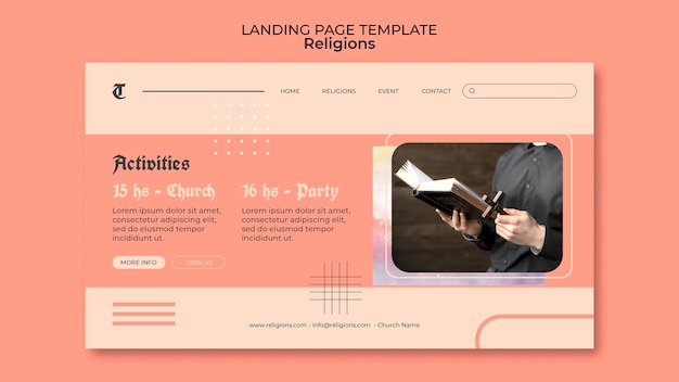 宗教と崇拝のランディングページテンプレート