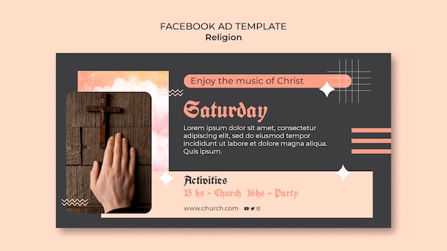 Бесплатный PSD Рекламный шаблон религии и поклонения в социальных сетях