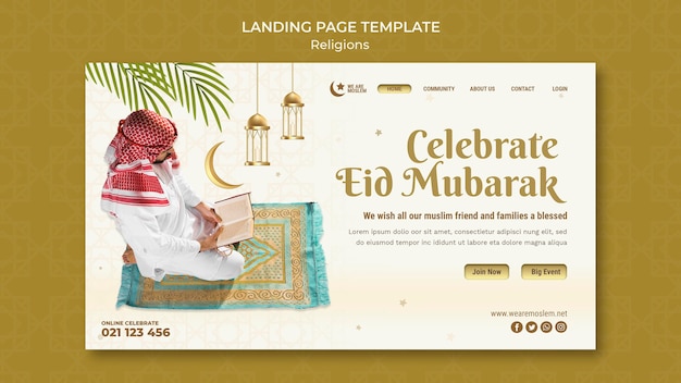 Free PSD religion concept web template