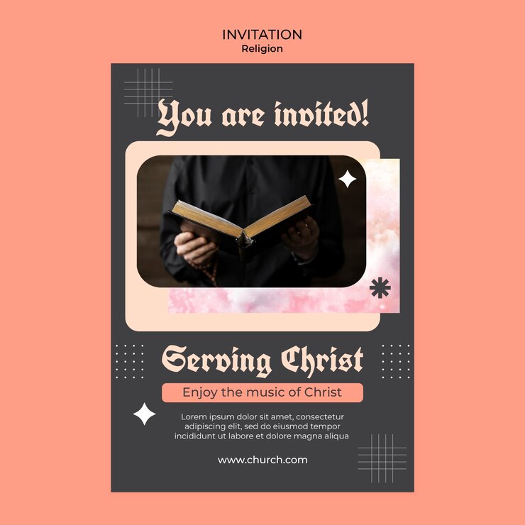 मुफ़्त PSD religion and worship invitation template