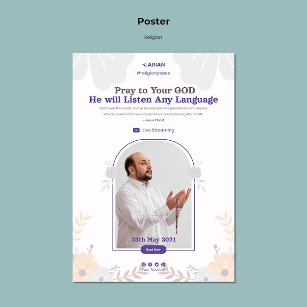 Free PSD religions concept poster template