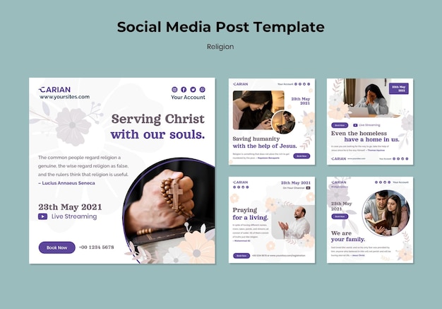 Free PSD religions concept social media post