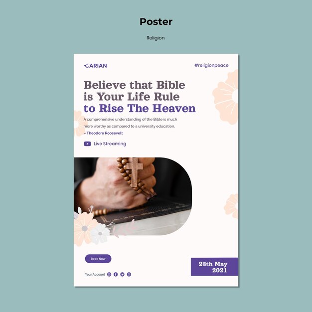 Religions poster template