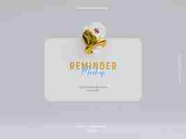 Free PSD reminder notification interface mockup isolated objects