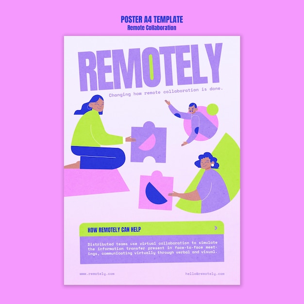 Free PSD remote collaboration poster template