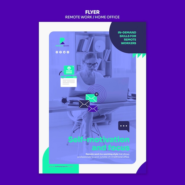 Remote Working Flyer Template – Free PSD Download