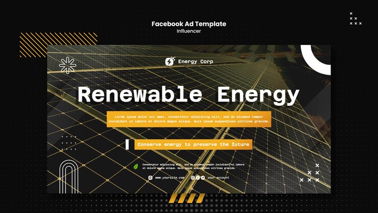 Free PSD renewable and clean energy social media promo template