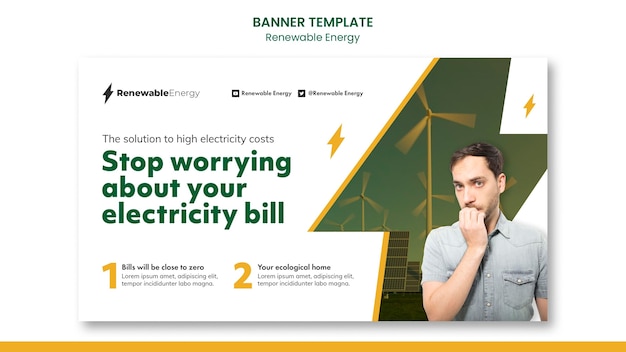 Renewable energy banner design template