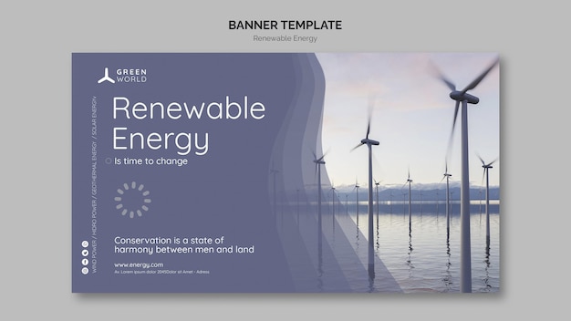 Renewable energy banner design template