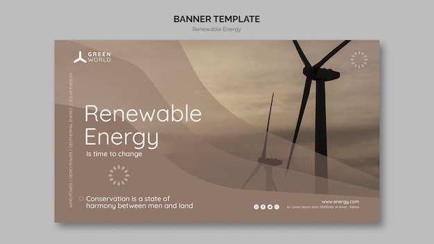 PSD gratuito modello di progettazione di banner di energia rinnovabile