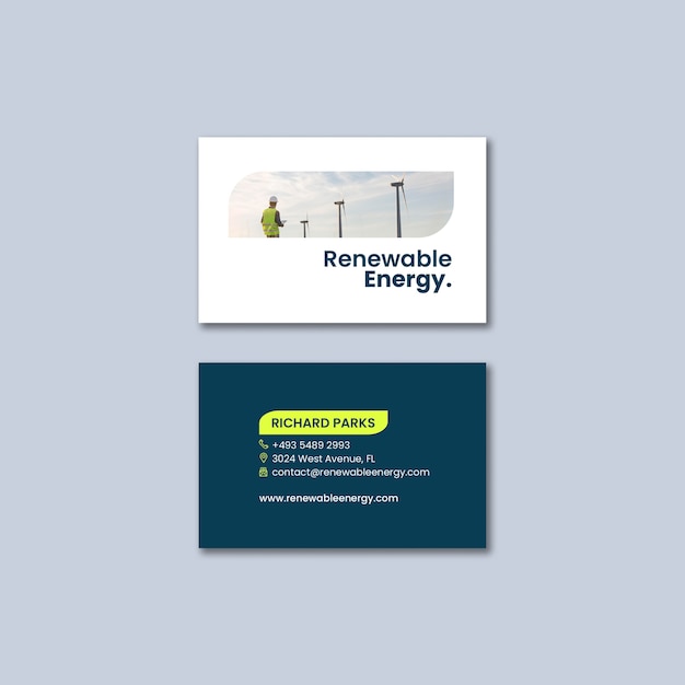 Free PSD renewable energy business card template