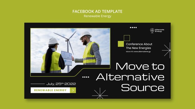 再生可能エネルギーのFacebook広告デザインテンプレート