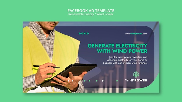 PSD gratuito design del modello di annuncio facebook di energia rinnovabile