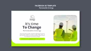 PSD gratuito modello facebook di energia rinnovabile