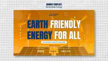 Free PSD renewable energy horizontal banner template with abstract design