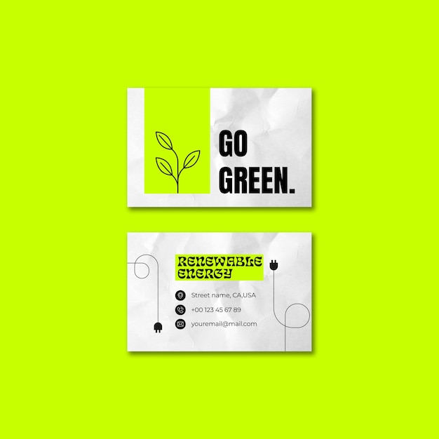 Free PSD renewable energy horizontal business card template