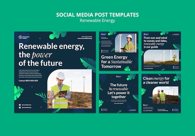 PSD gratuito post di instagram sull'energia rinnovabile