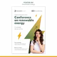 PSD gratuito modello di poster per l'energia rinnovabile