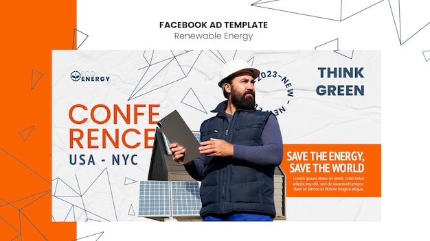 Free PSD renewable energy solution facebook template