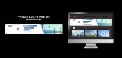 무료 PSD 재생 에너지 youtube 배너