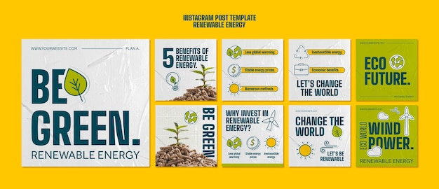 Free PSD renewable energyinstagram posts template