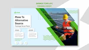 Free PSD renewable and sustainable energy horizontal banner template