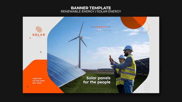 Free PSD renewable and sustainable energy horizontal banner template