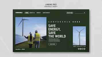 Free PSD renewable and sustainable energy landing page template