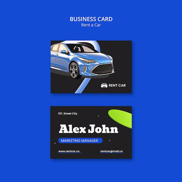 Rent a car business card template design