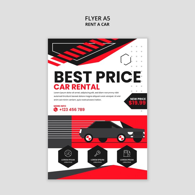 Rent a car template design