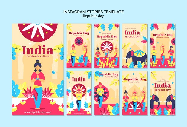 PSD gratuito storie di instagram per la festa della repubblica