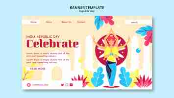 Free PSD republic day celebration landing page template