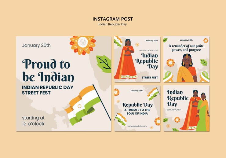 Free PSD republic day  celebration template