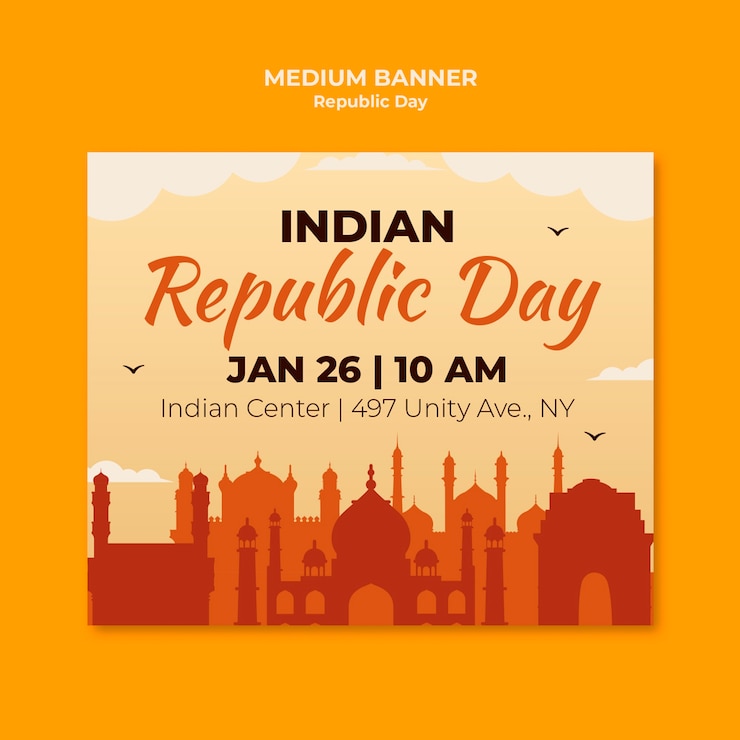 Free PSD republic day  celebration template