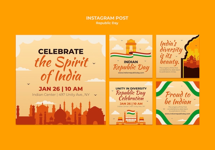 Free PSD republic day  celebration template