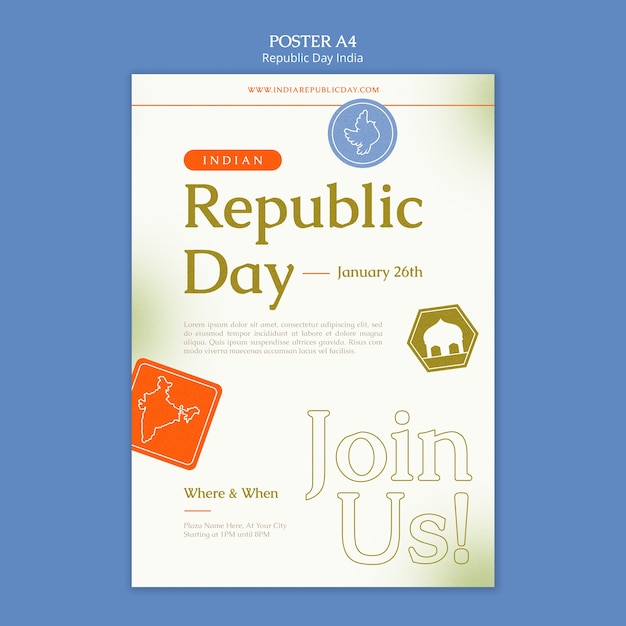 Free PSD republic day india poster template