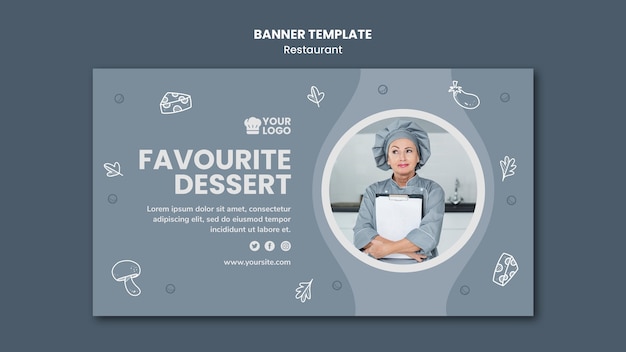 Free PSD restaurant ad banner template